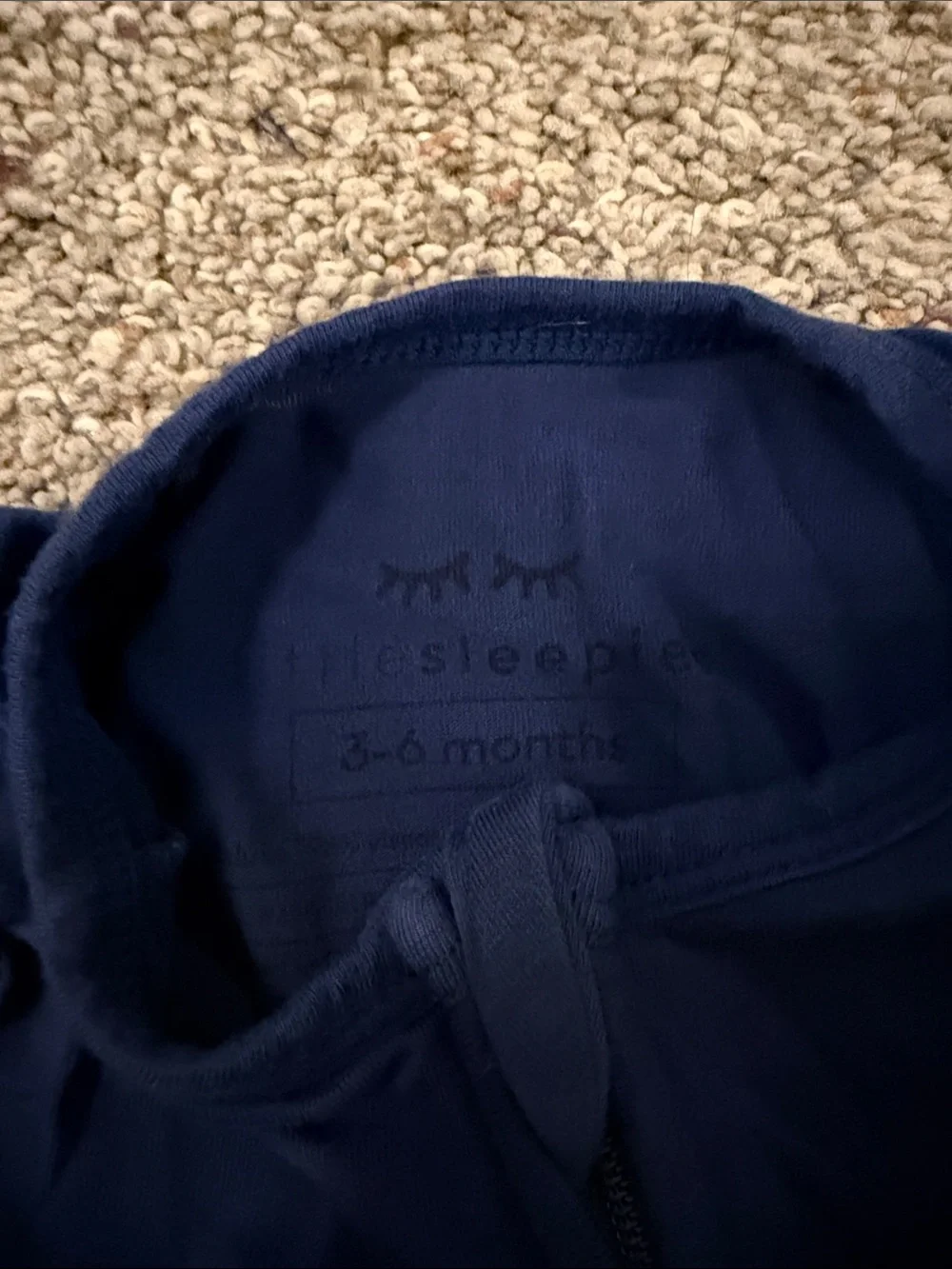 Little Sleepies Navy Blue One-Piece Footed Pajamas Sleepwear 3-6 months